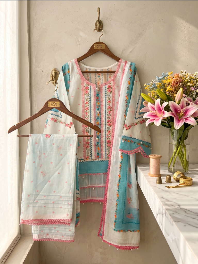 Cotton Thread Embroidery Suit (32/S)